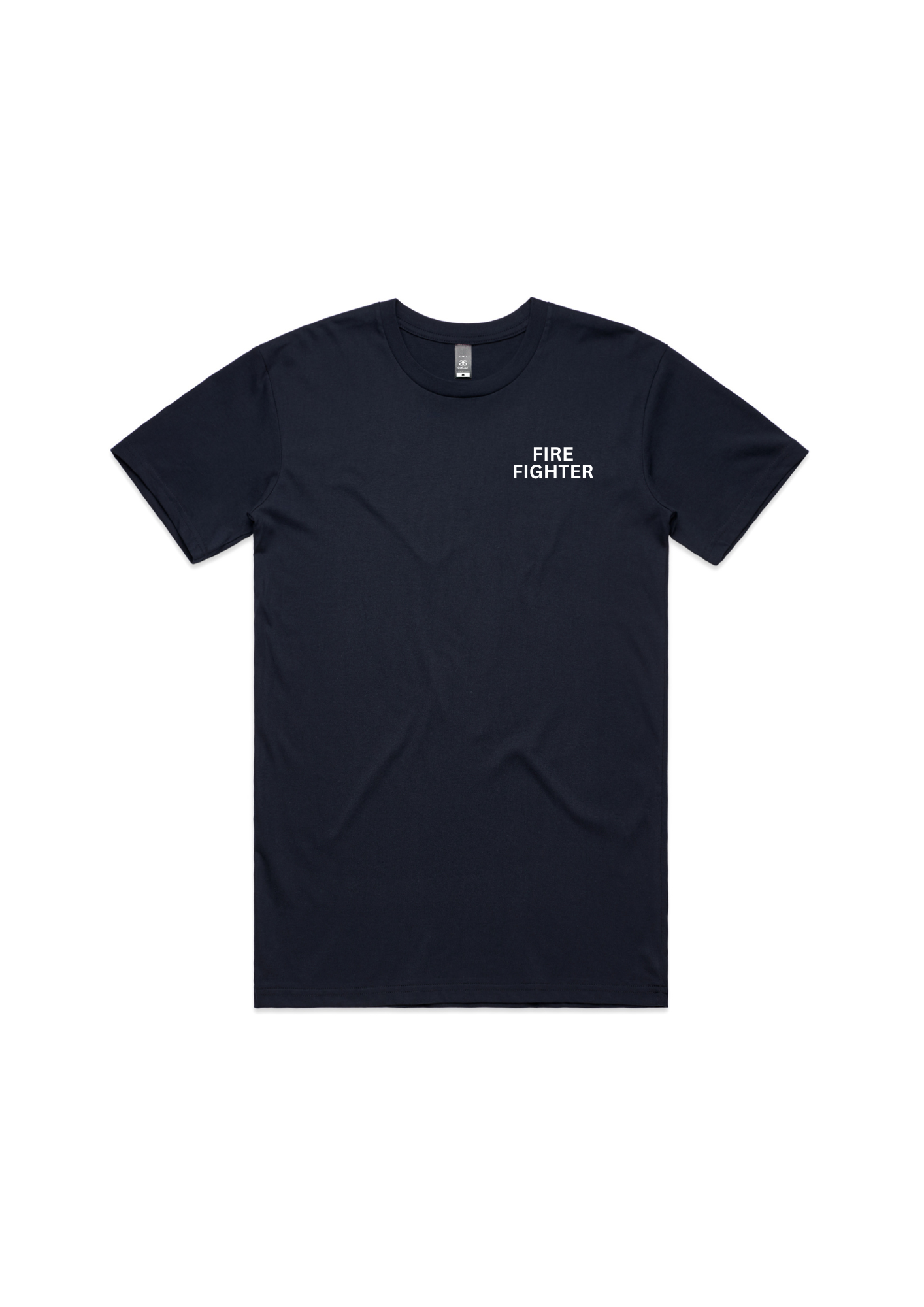 Men’s Navy Fire Fighter Tee – Pocket Print and Bold Back Design