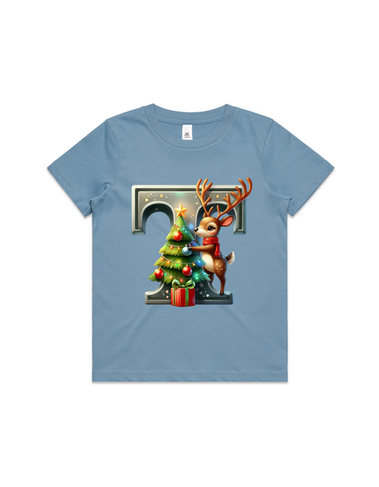 Kid's T-Shirt - Christmas Letter T