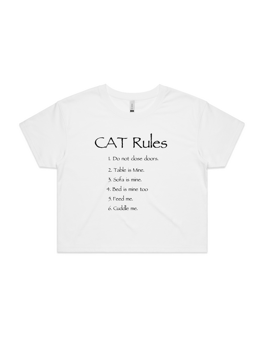 Cat Rules Womens Crop Tee