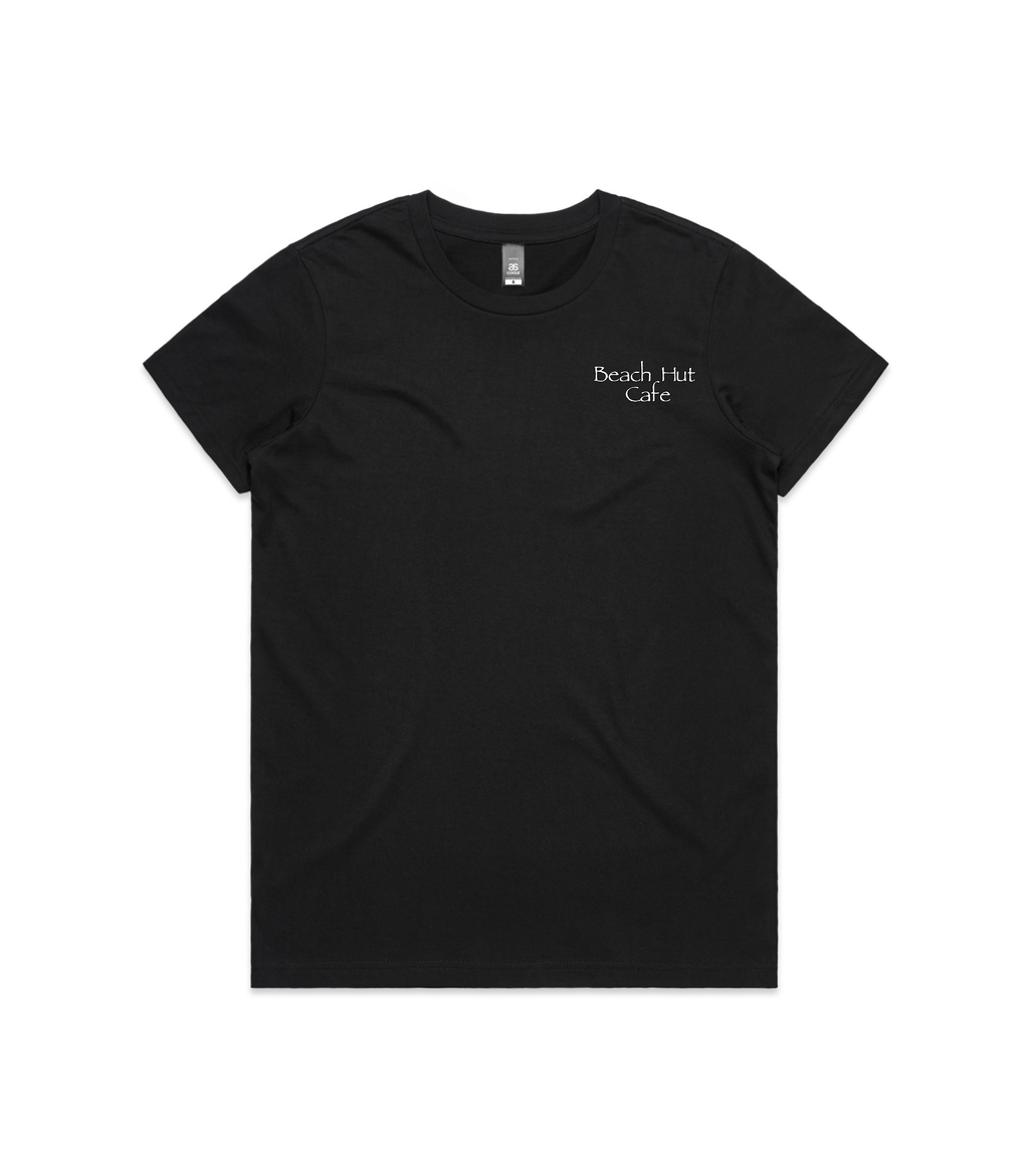 Custom Order 'Beach Hut' Womens Maple Tee Shirt Double Sided Print