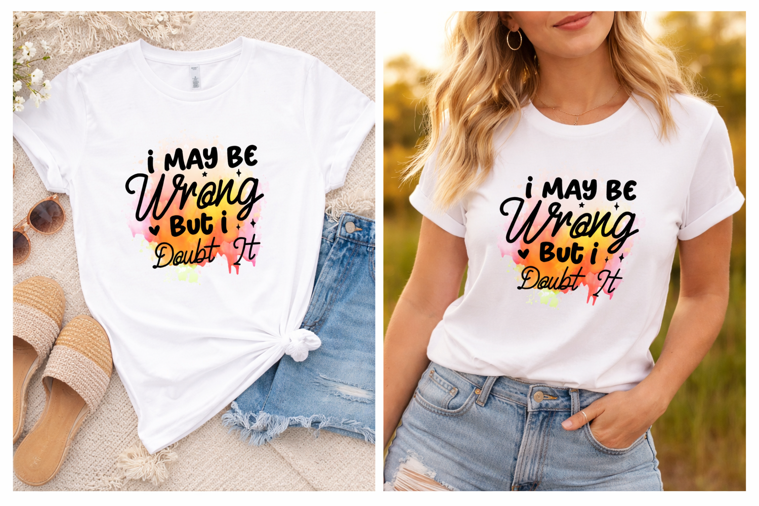 I May Be Wrong But I Doubt It – Funny Women’s Graphic Tee, Sassy Quote T-Shirt, Gift for Her