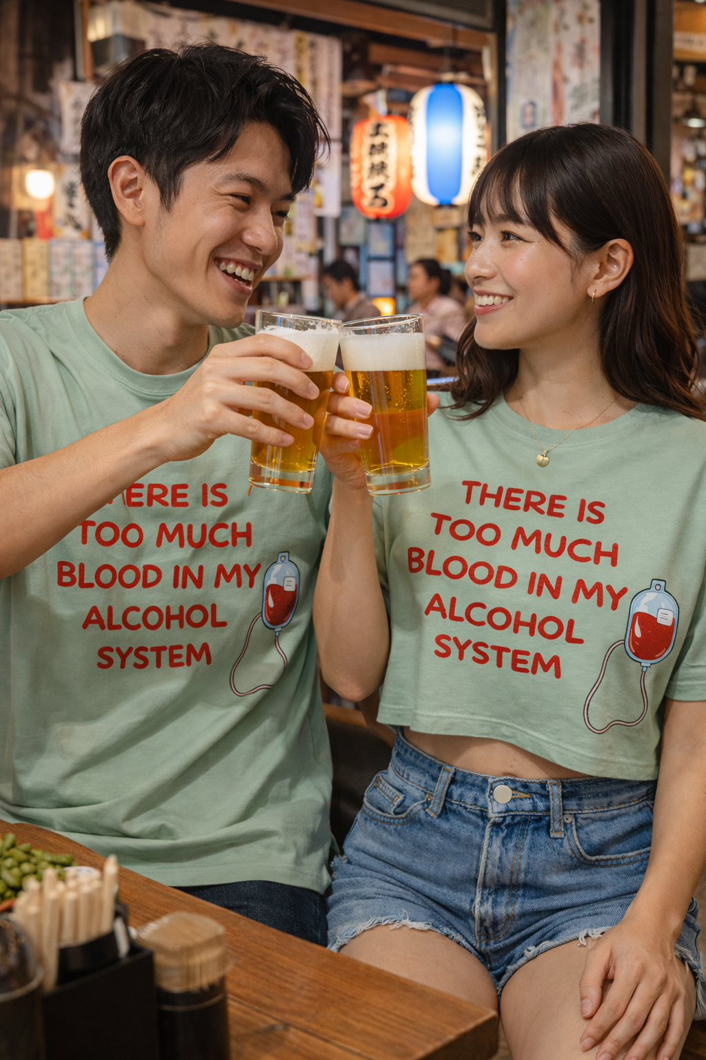 There’s Too Much Blood in My Alcohol System – Women’s Graphic Crop Top