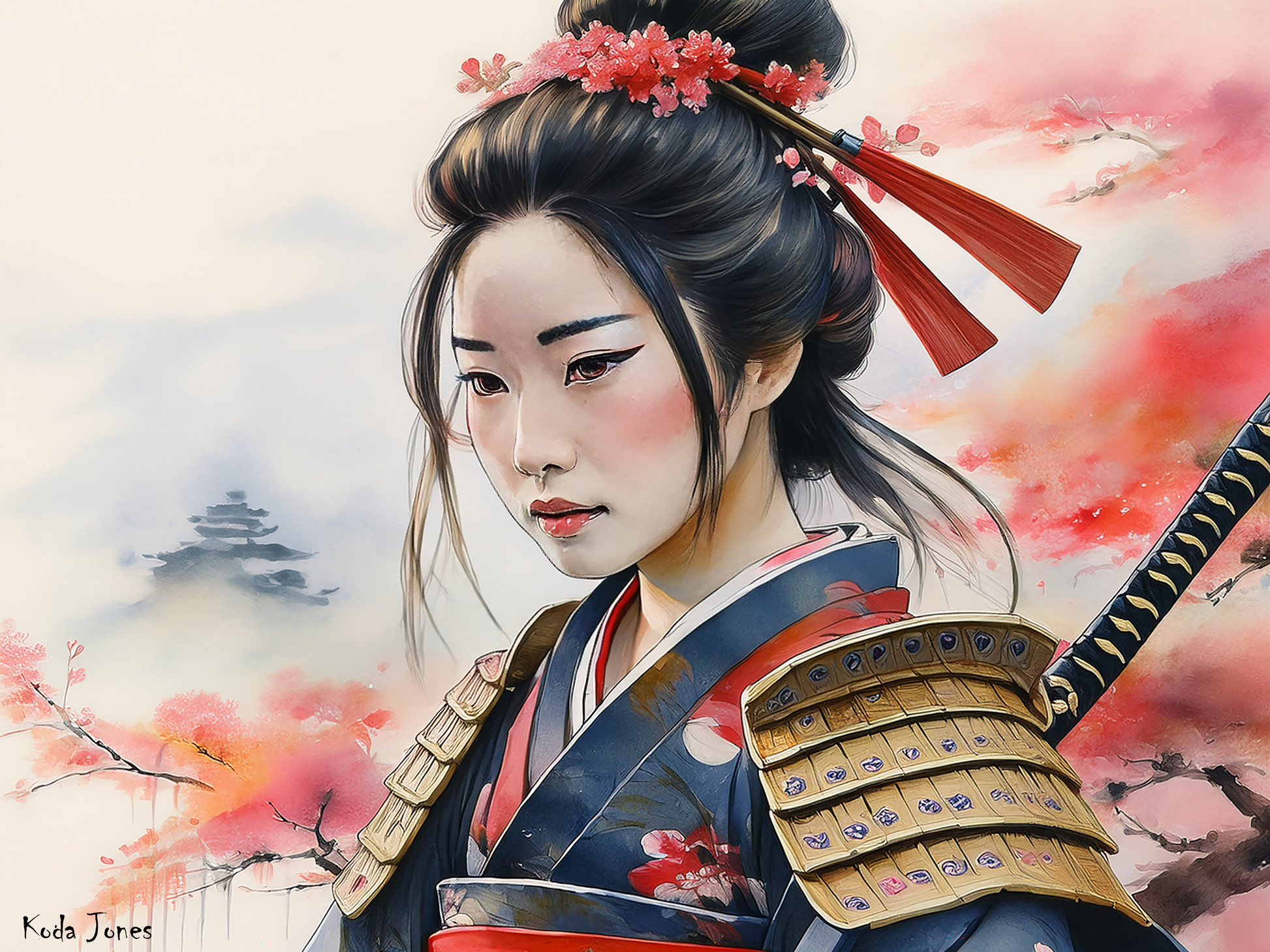 Japanese Samurai Mug - Sakura