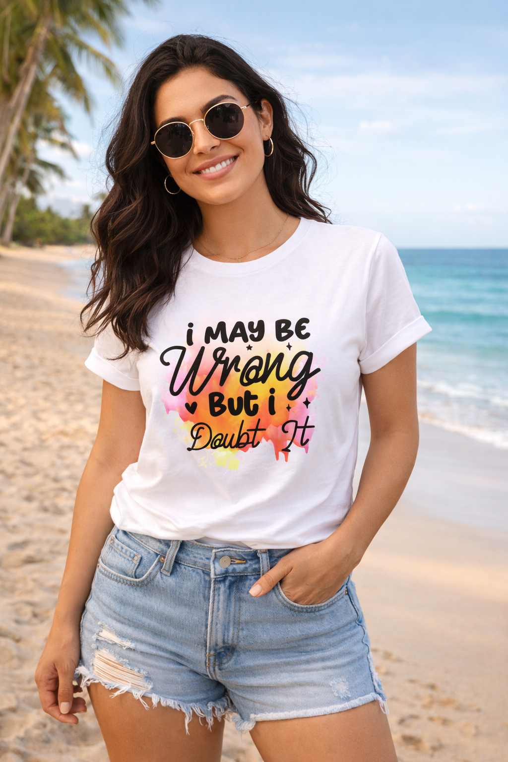 I May Be Wrong But I Doubt It – Funny Women’s Graphic Tee, Sassy Quote T-Shirt, Gift for Her