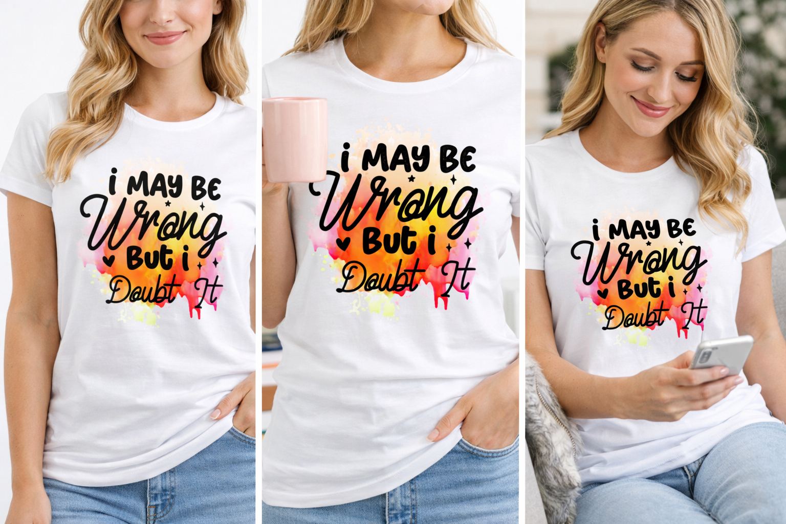 I May Be Wrong But I Doubt It – Funny Women’s Graphic Tee, Sassy Quote T-Shirt, Gift for Her