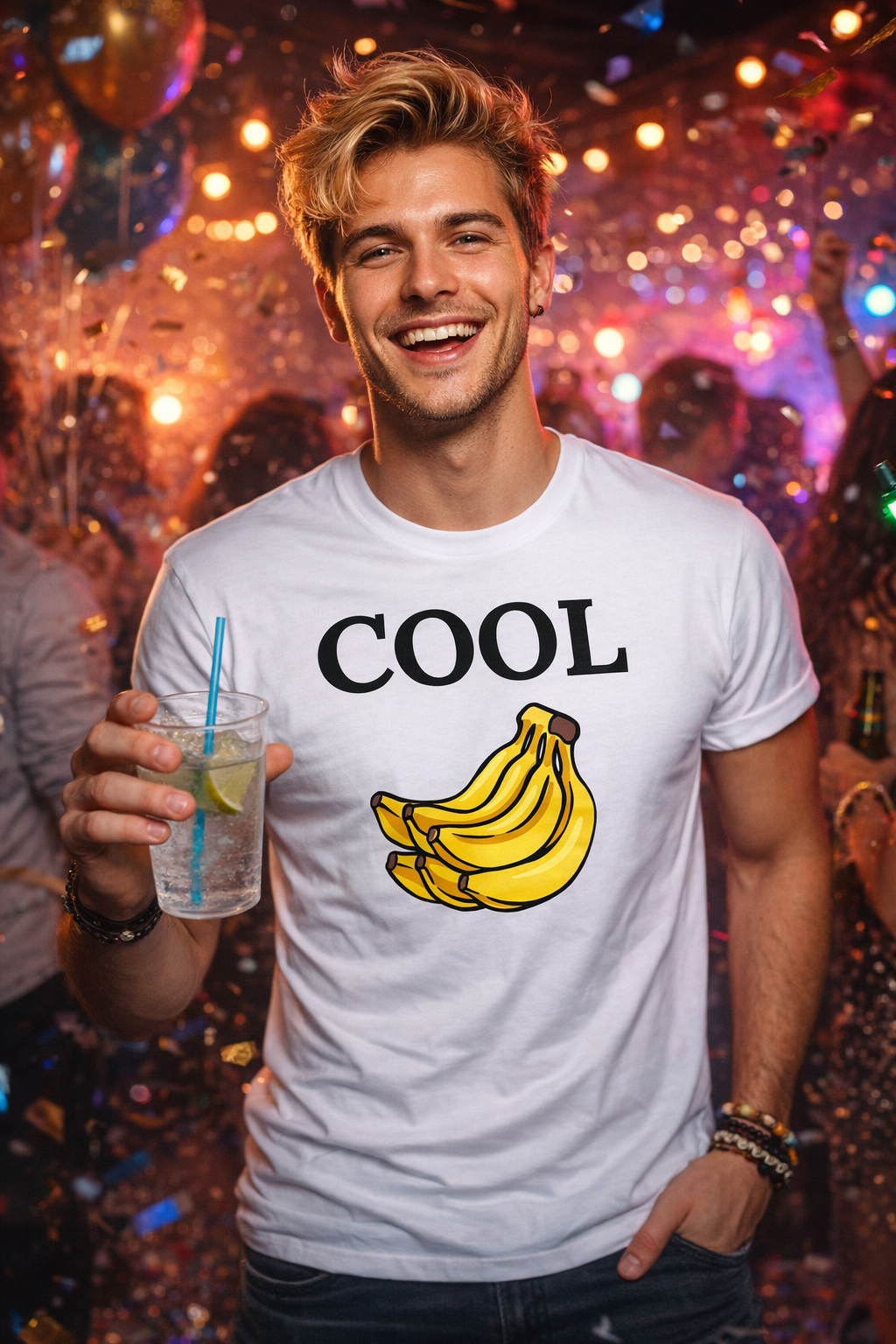 Cool Bananas Men’s Graphic T-Shirt | Funny Banana Tee | Casual Humour Shirt for Him