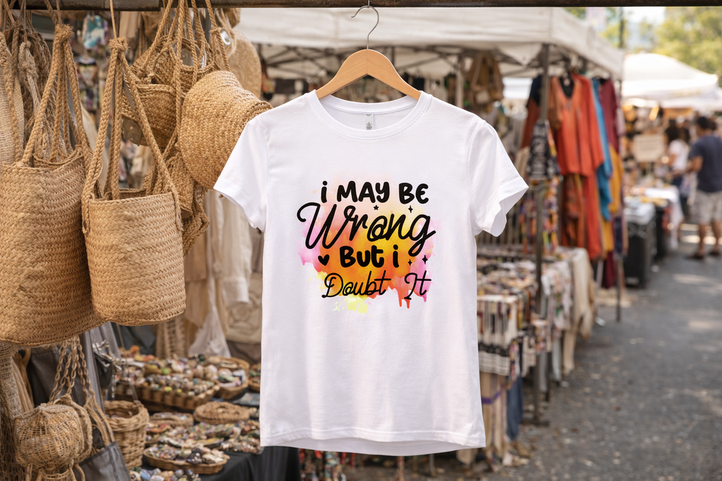I May Be Wrong But I Doubt It – Funny Women’s Graphic Tee, Sassy Quote T-Shirt, Gift for Her